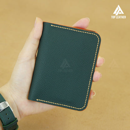Epsom Leather Mini Card Wallet - Moss Green