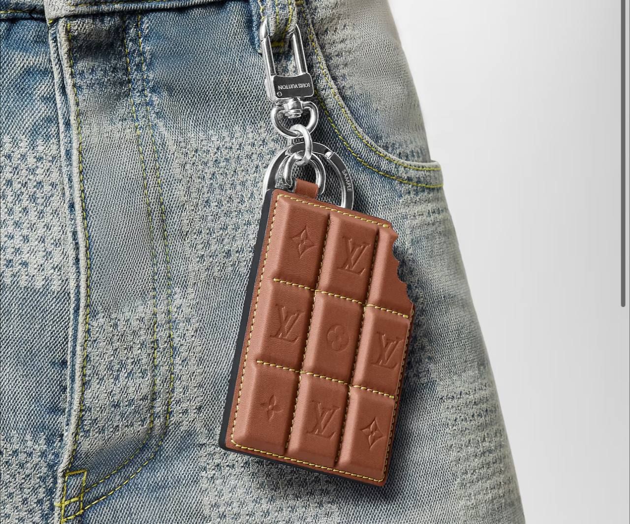 LV Chocolate Bar Key Holder and Bag Charm