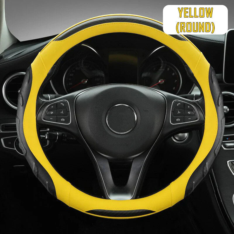Car Steering Wheel Covers Universal Fit, Silaz Breathable Anti Slip Leather