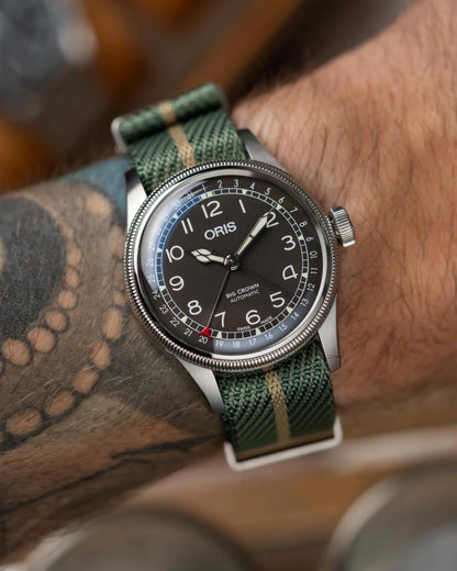 Woven Nylon Single Pass Strap - Sage & Khaki