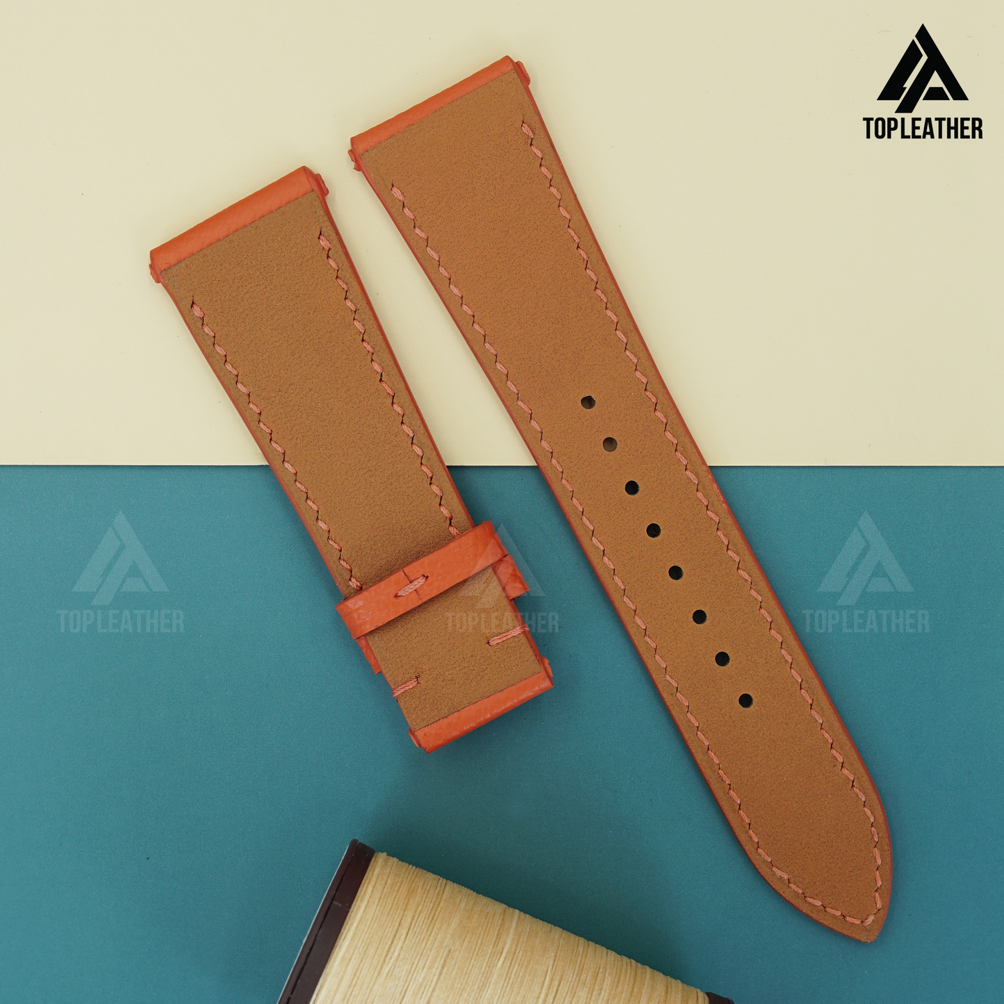 Watch Strap Epsom Leather for Apple Watch, Samsung Galaxy Watch, Mechanical Watch - Orange EP2203