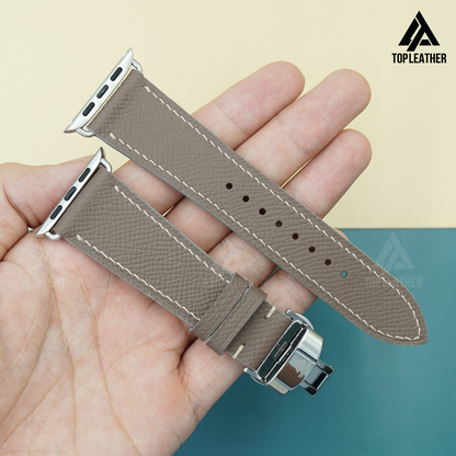Watch Strap Epsom Leather for Apple Watch, Samsung Galaxy Watch, Mechanical Watch - Grey EP2208