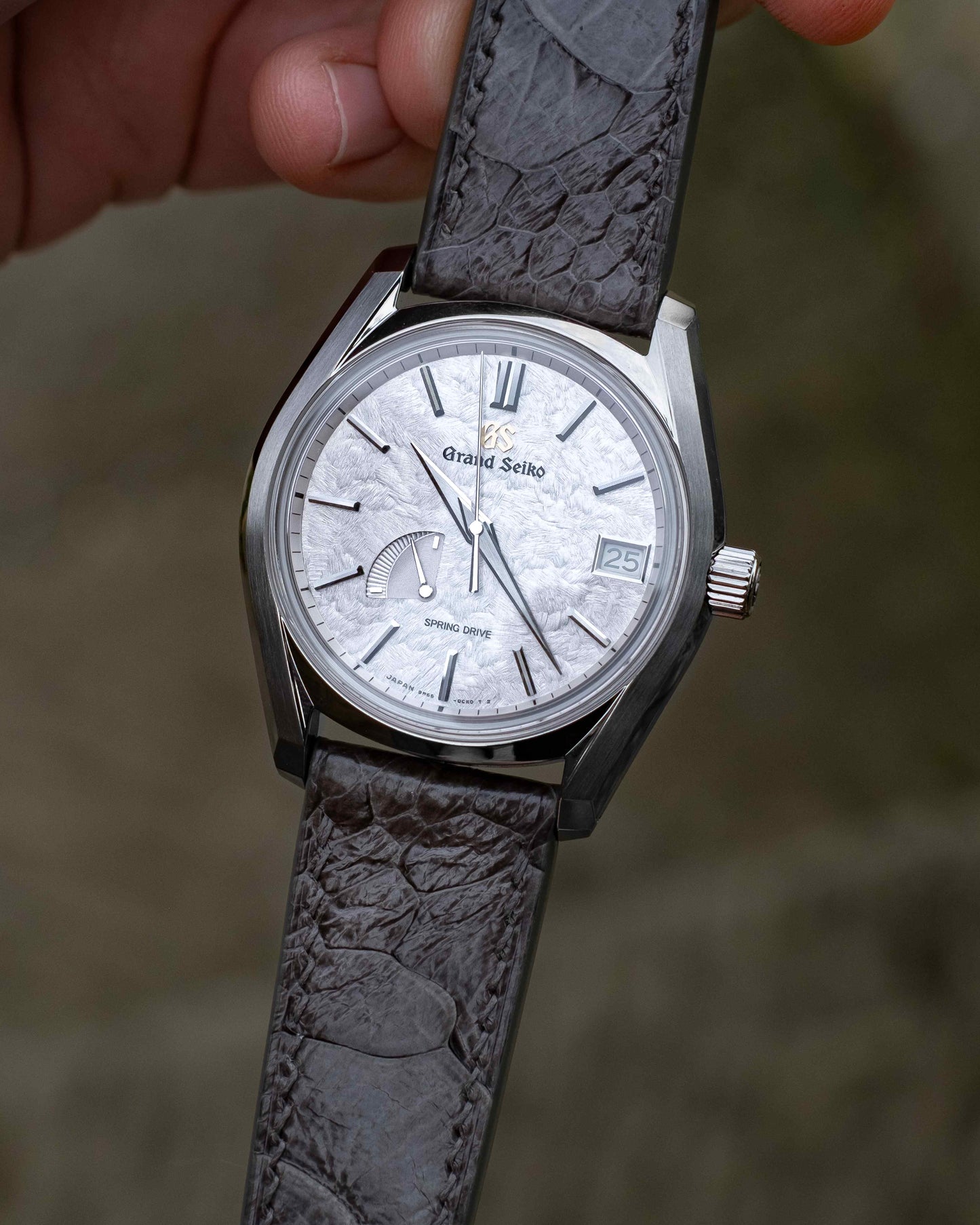 Ostrich Shin Watch Strap - Graphite Grey