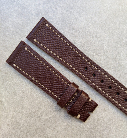 Epsom Calfskin Watch Strap - Red Brown