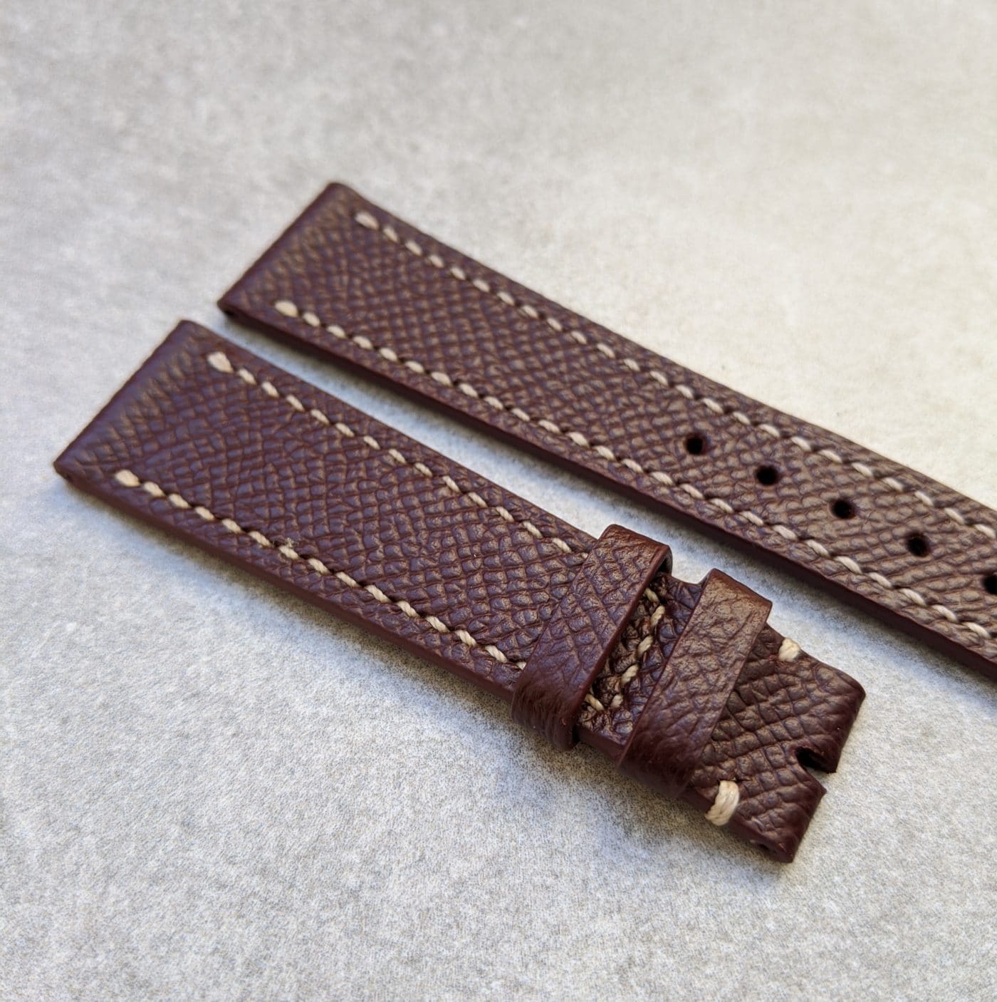 Epsom Calfskin Watch Strap - Red Brown
