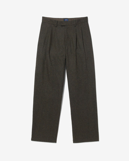 Wool Herringbone Double-Pleat Trouser