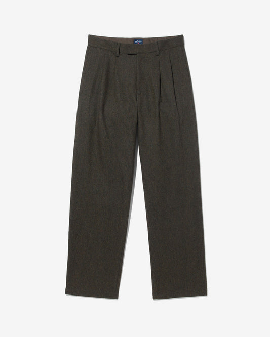 Wool Herringbone Double-Pleat Trouser