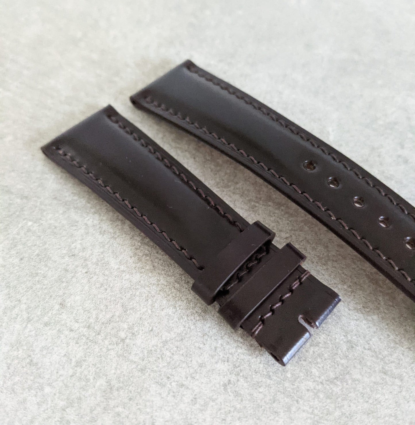 Shell Cordovan Watch Strap - Chocolate Brown