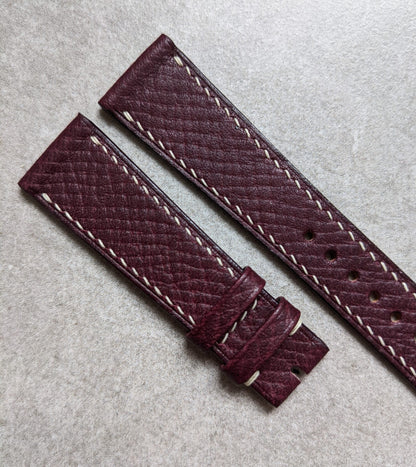Russian Hatch Calfskin Watch Strap - Oxblood