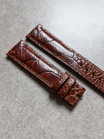 Ostrich Shin Watch Strap - Cognac