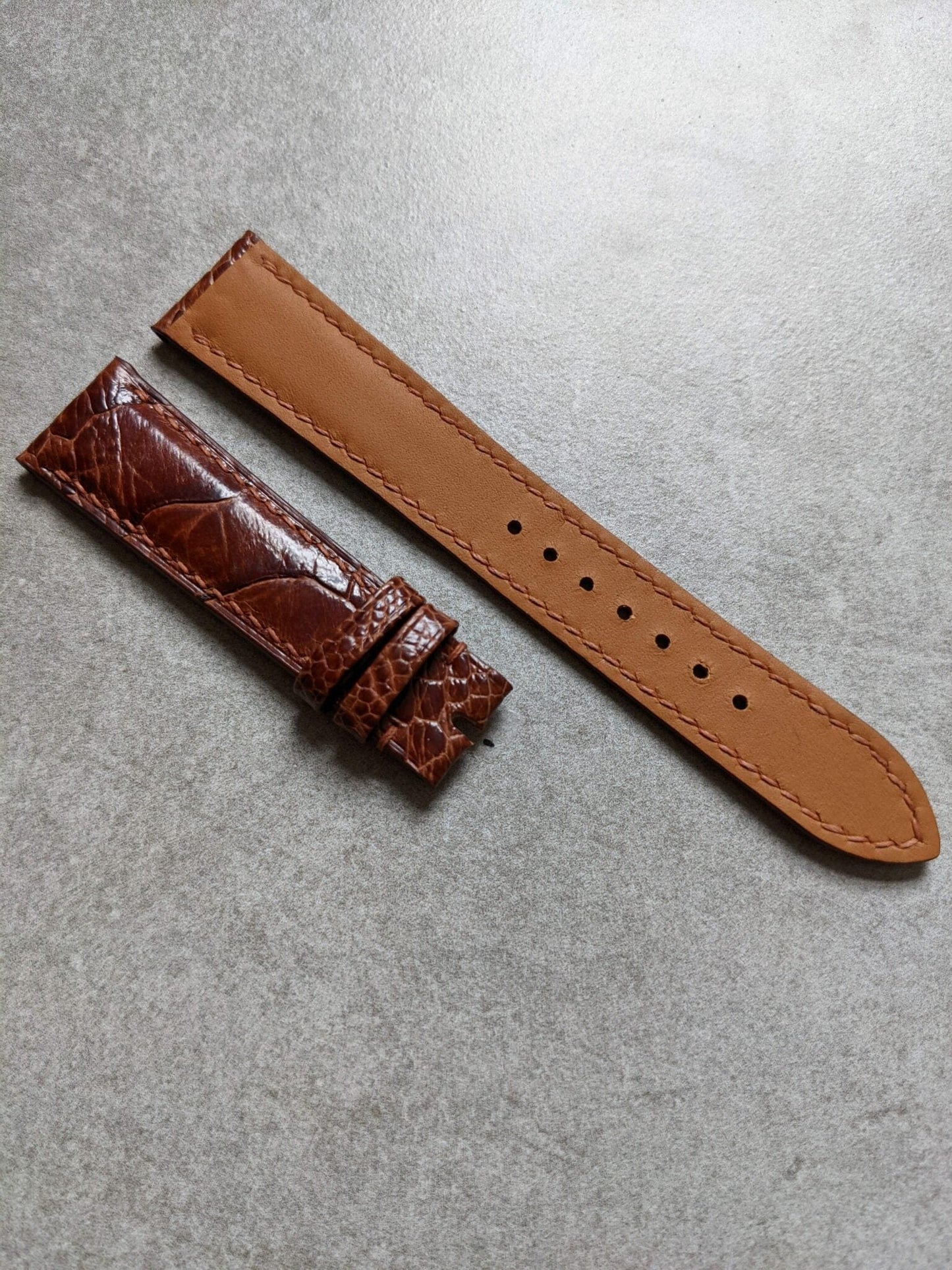 Ostrich Shin Watch Strap - Cognac