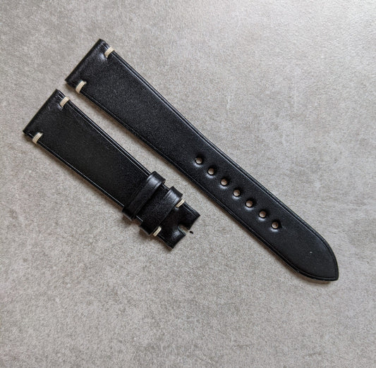 Cordovan Vintage Strap Minimal Stitch - Black