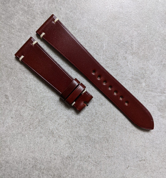 Cordovan Vintage Strap Minimal Stitch - Brown