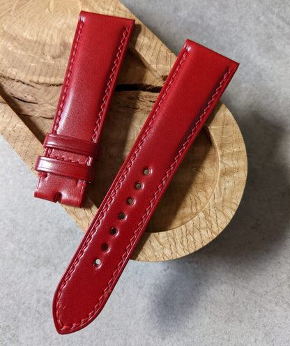 Shell Cordovan Watch Strap - Red