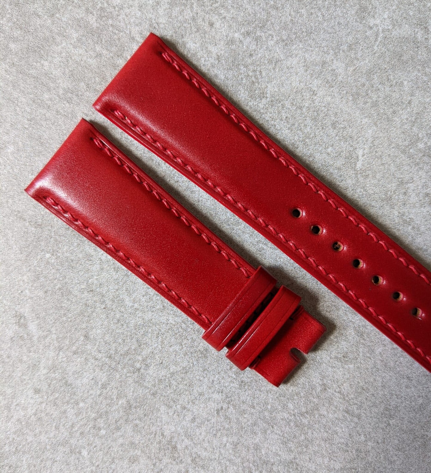 Shell Cordovan Watch Strap - Red