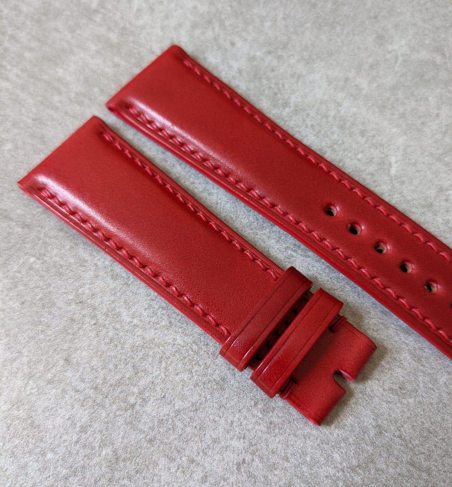 Shell Cordovan Watch Strap - Red