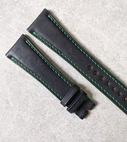 Pueblo Calfskin Strap - Black & Green