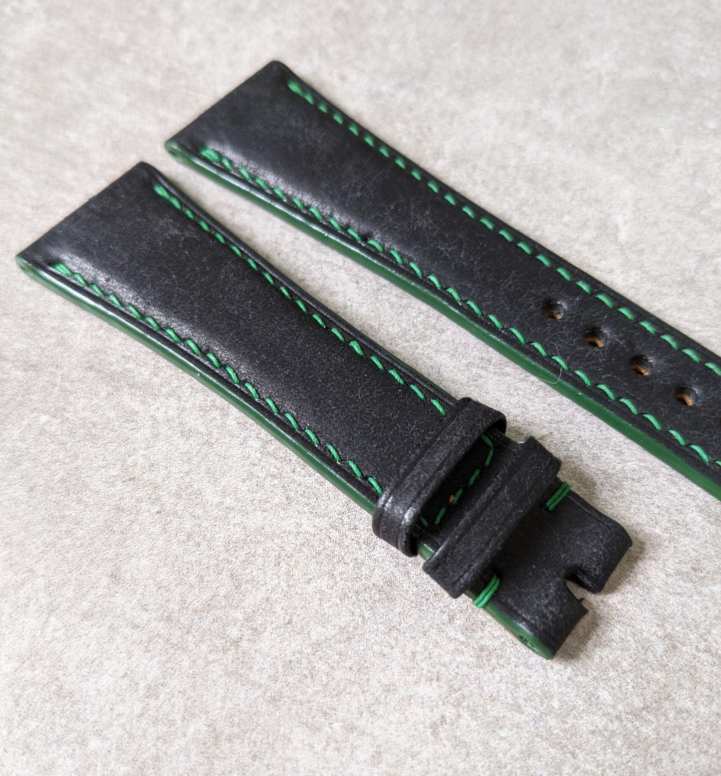 Pueblo Calfskin Strap - Black & Green