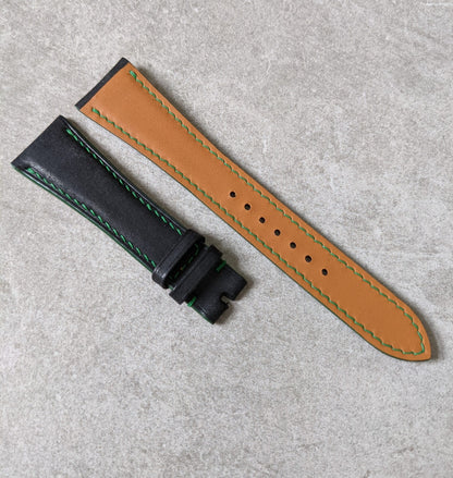 Pueblo Calfskin Strap - Black & Green