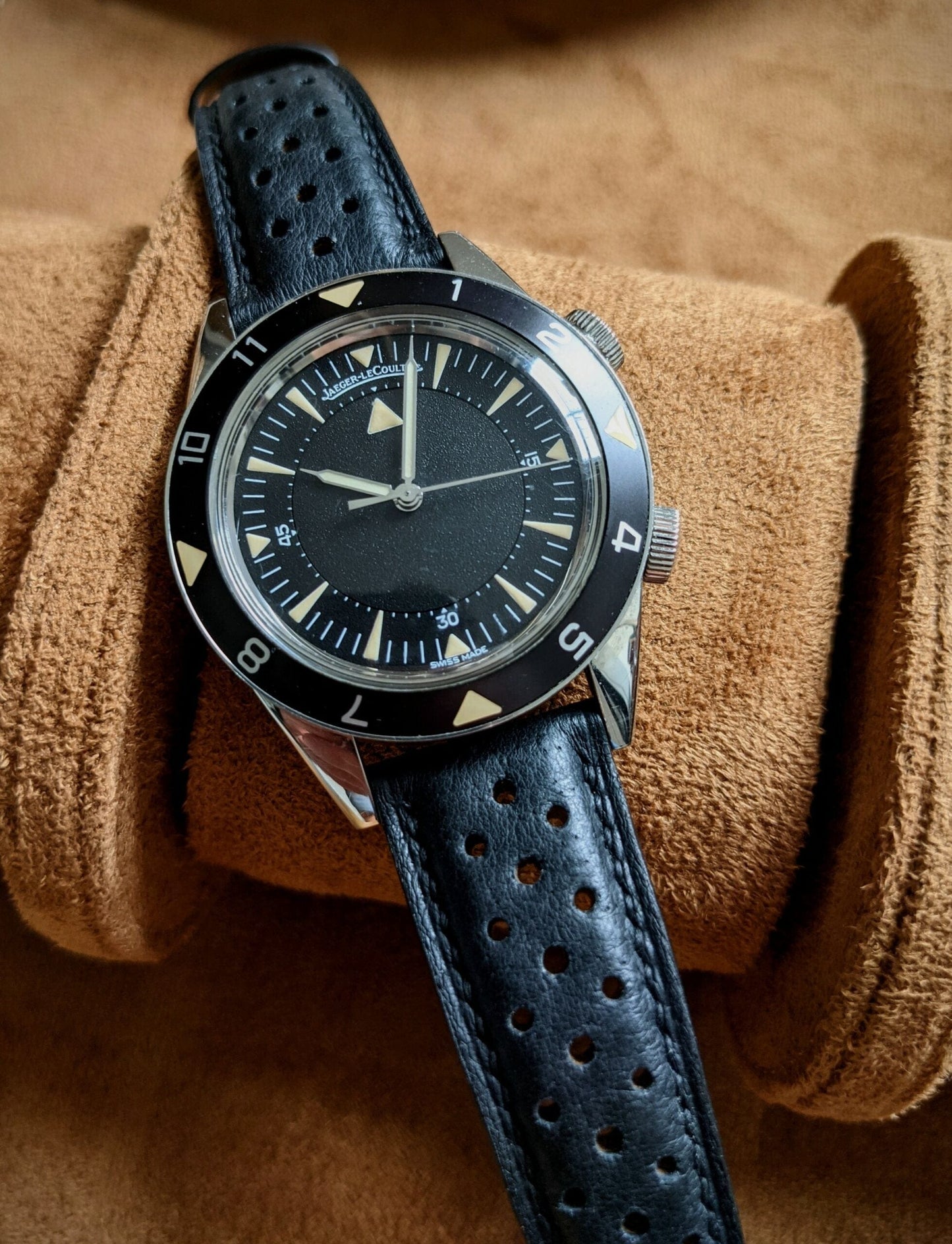 Vintage Pig Skin Rally Strap - Black