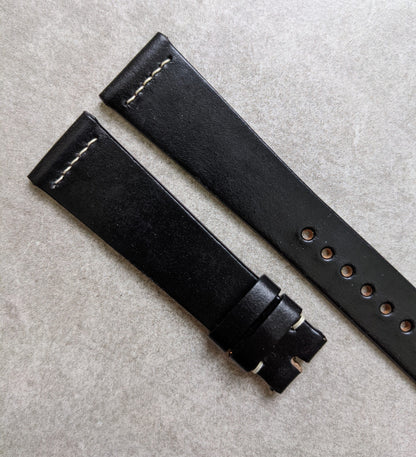 Chromexcel Vintage Strap Stitch - Black W/Cream stitch