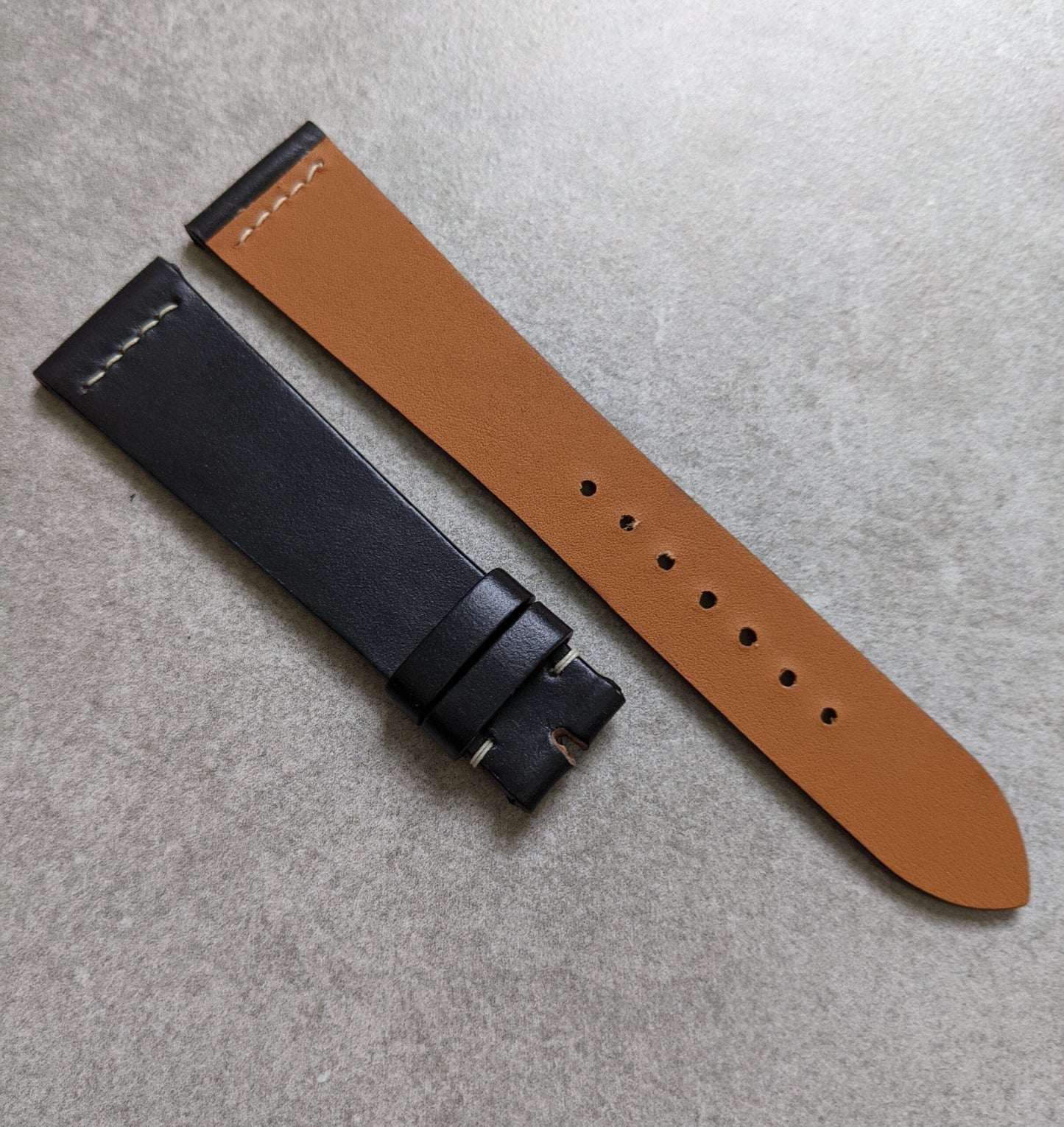 Chromexcel Vintage Strap Stitch - Black W/Cream stitch