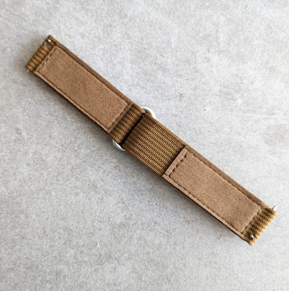 Premium Ribbed Two Piece Ballistic Nylon Strap - Coffee