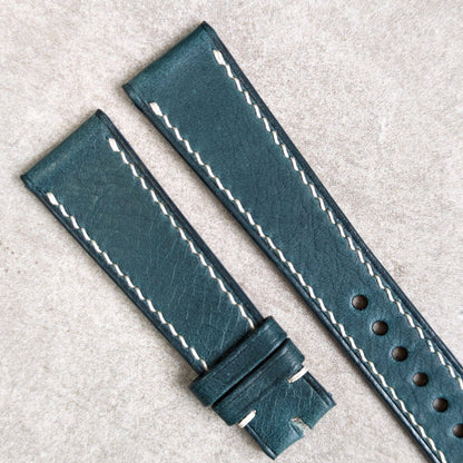Badalassi Wax Strap - Ocean Blue W/Cream stitch