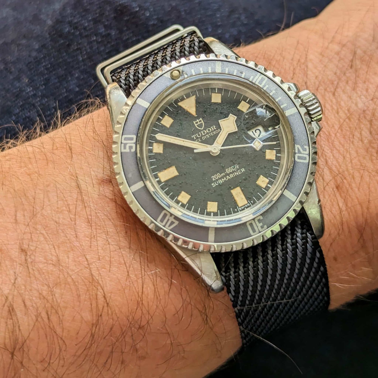 Woven Nylon Single Pass Strap - Chevron Grey