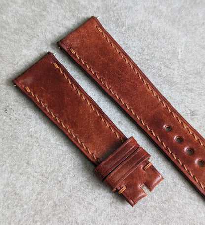 Shell Cordovan Watch Strap - Cognac Marbled Museum