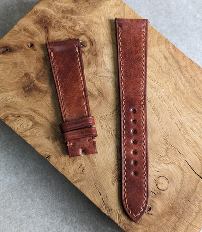 Shell Cordovan Watch Strap - Cognac Marbled Museum