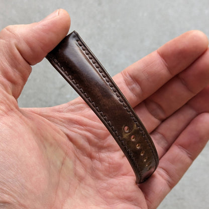 Shell Cordovan Watch Strap - Dark Brown Marbled Museum