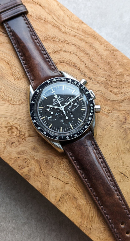 Shell Cordovan Watch Strap - Dark Brown Marbled Museum