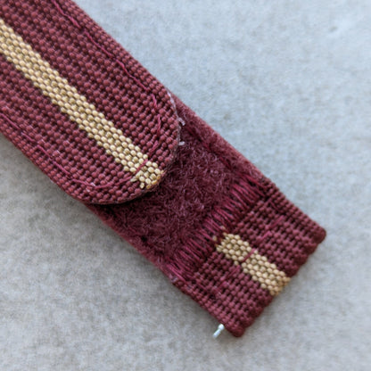Premium Ribbed Two Piece Ballistic Nylon Strap - Burgundy & Khaki