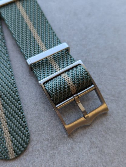 Woven Nylon Single Pass Strap - Sage & Khaki