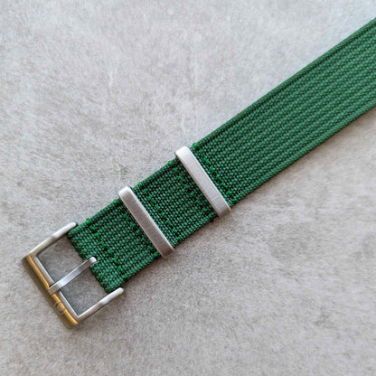 Premium Ribbed Fabric Watch Strap - British Racing Green