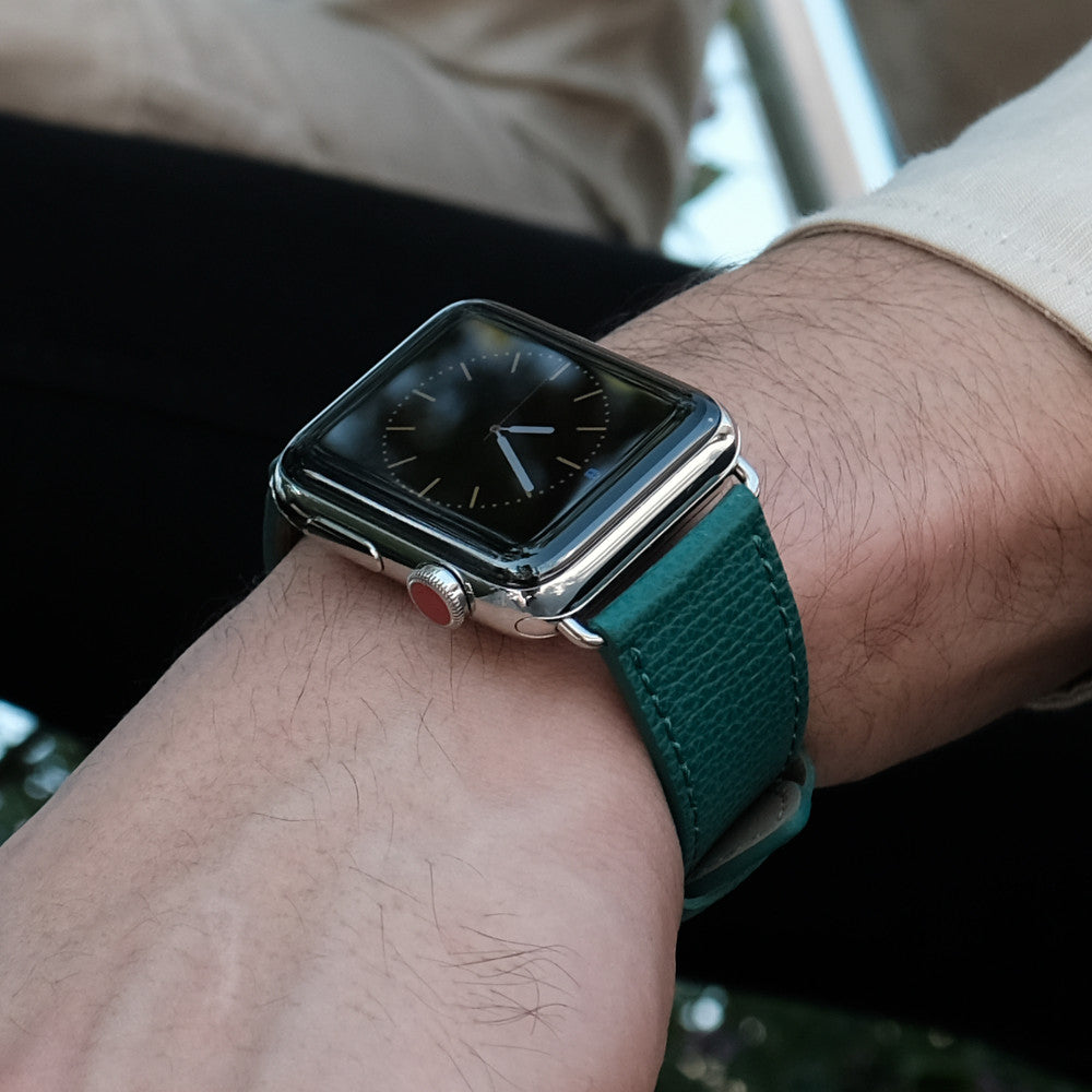 Epsom Leather Apple Watch Band - Forest Green