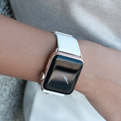 Epsom Leather Apple Watch Band - Ivory White