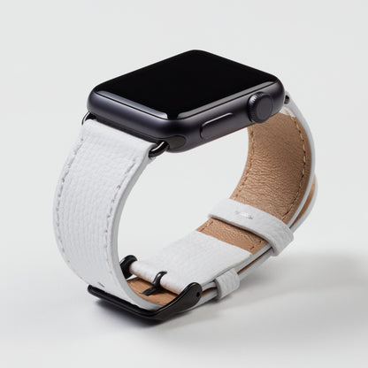 Epsom Leather Apple Watch Band - Ivory White
