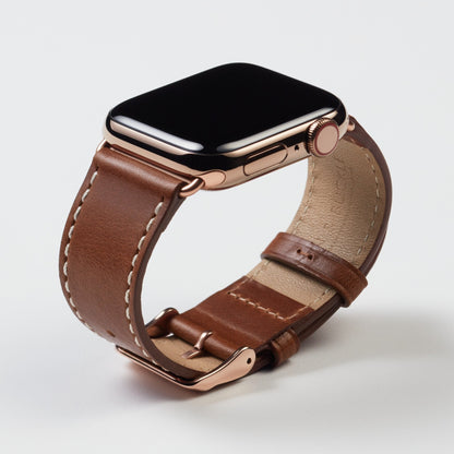 Luxe Leather Apple Watch Band - Chestnut Brown
