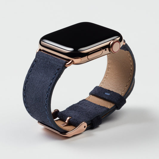 Velour Suede Apple Watch Band - Azure Blue