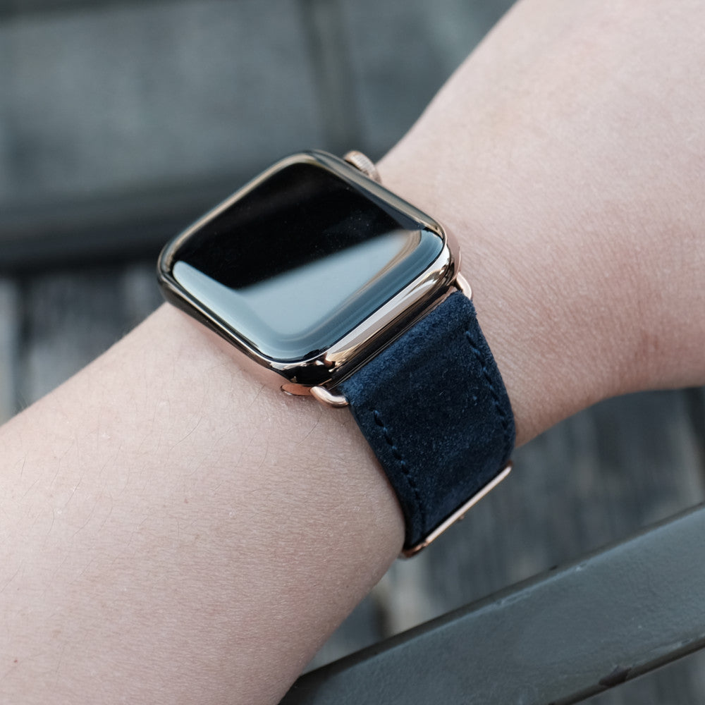 Velour Suede Apple Watch Band - Azure Blue