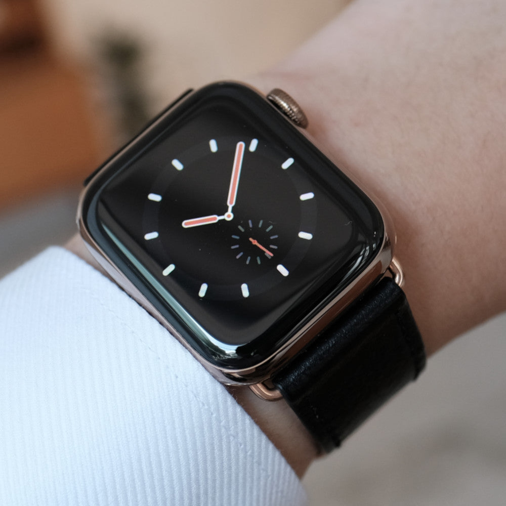 Luxe Leather Apple Watch Strap - Nero Black
