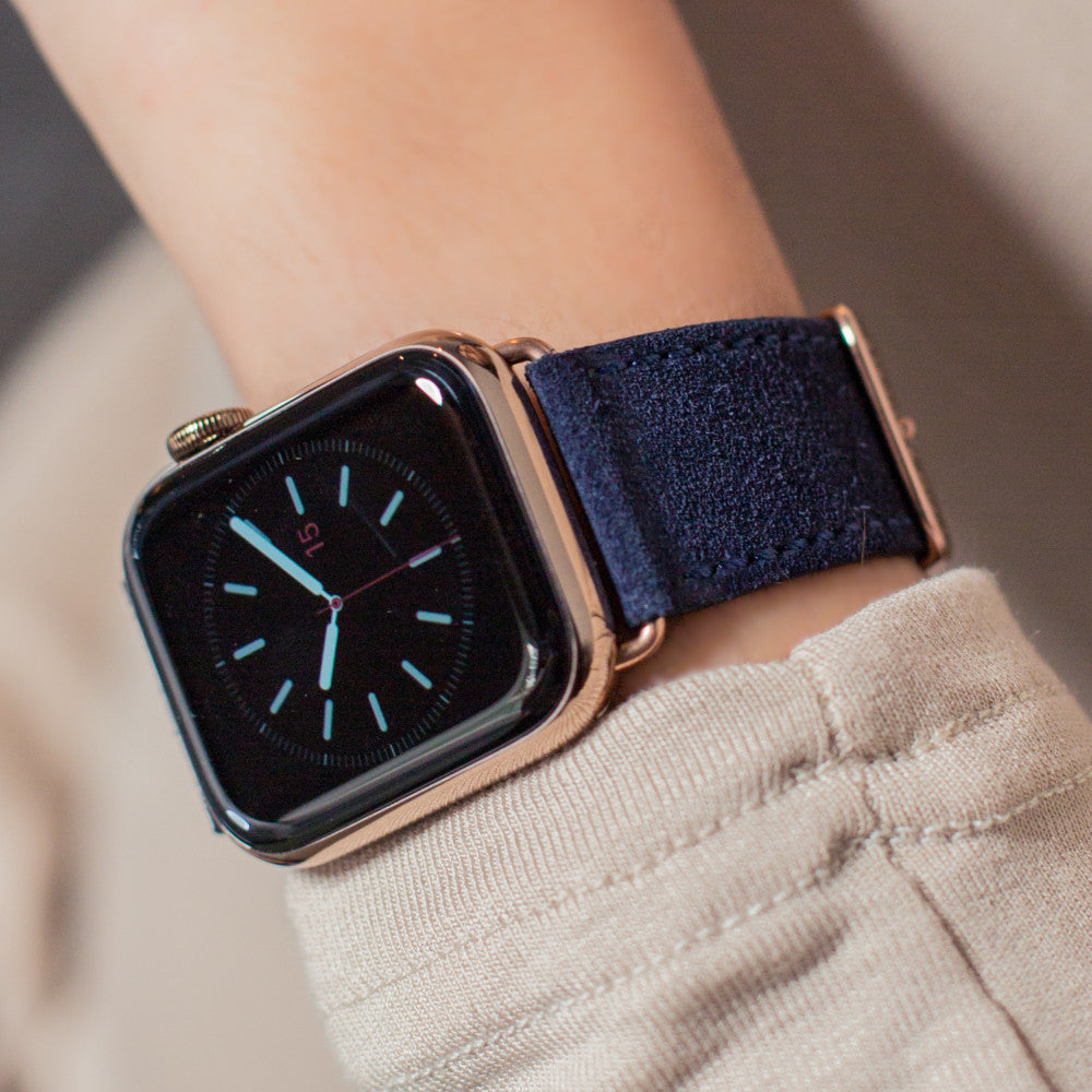 Velour Suede Apple Watch Band - Azure Blue