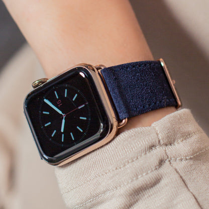 Velour Suede Apple Watch Band - Azure Blue