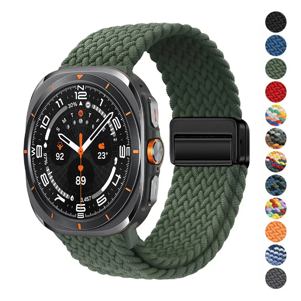 Magnetic Nylon Braided sport Bracelet Correa Galaxy Watch 7 Ultra Band