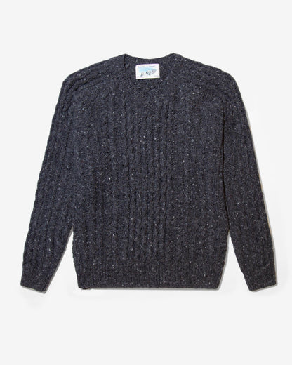 V-Neck Donegal Fisherman Sweater
