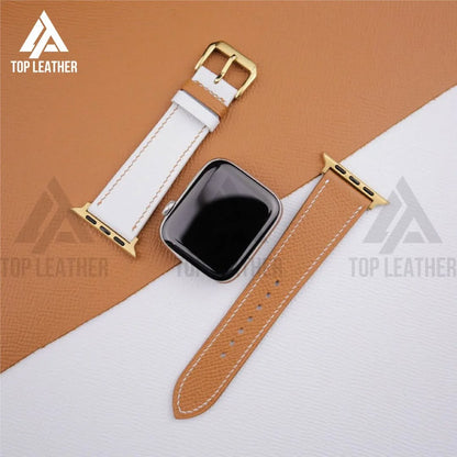 Epsom Leather Apple Watch Bands Series 3 4 5 6 7 8 9 ultra from 38mm to 49mm