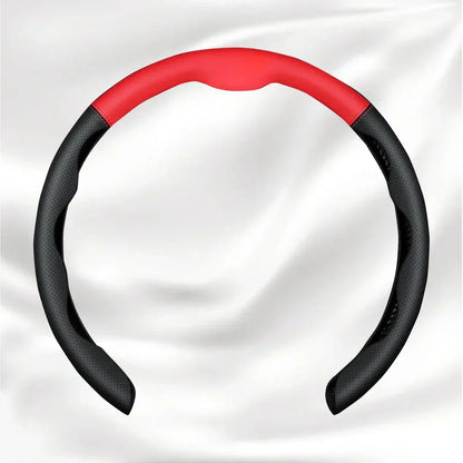 Nexi Customized Car Logo Breathable Ultra-thin 5D Leather & Carbon Car Steering Wheel Cover Universal Fit