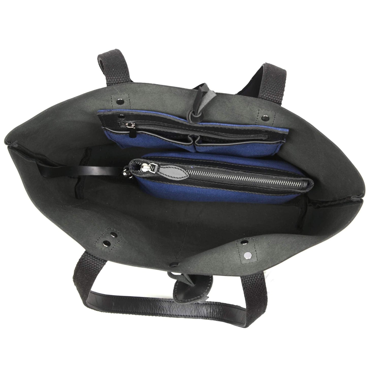 Tolredo - Black Leather Tote Bag with Leather Closure